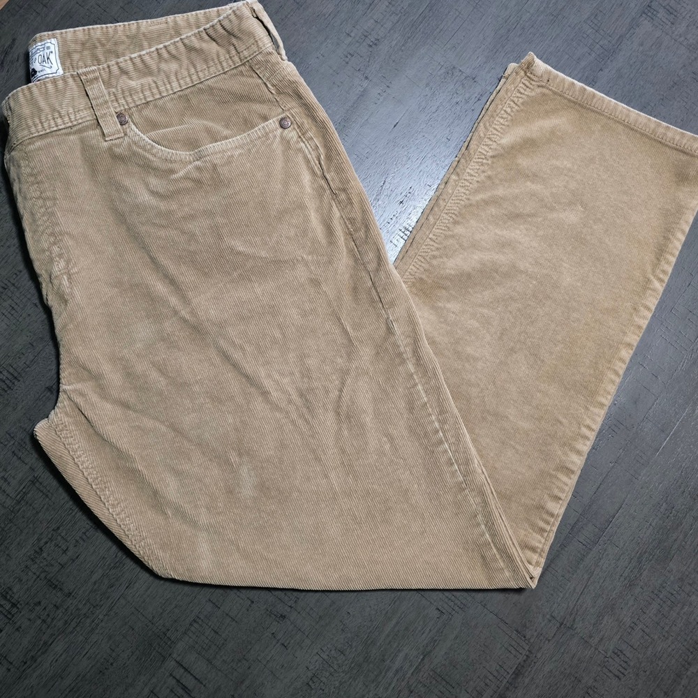 Vintage Copper & Oak Mens Tan Corduroy Straight Leg Pants 38x30‎